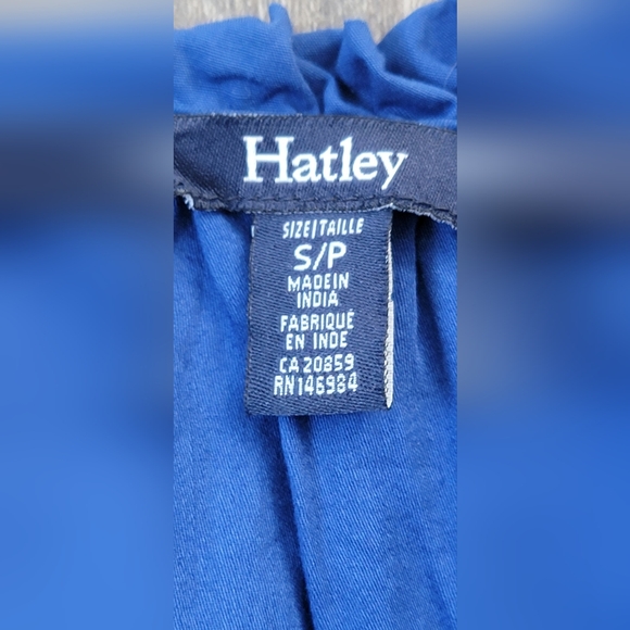 Hatley Maddie Popover Dress Women's S Blue w/Green Embroidered Floral 100% Cotto - Picture 9 of 16